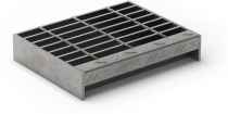 19-W-4 Carbon Steel Bar Grating Stair Treads - 125-48 Serrated (1-1/4