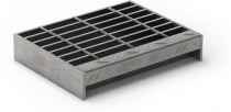19-W-4 Carbon Steel Bar Grating Stair Treads - 150-60 Serrated (1-1/2