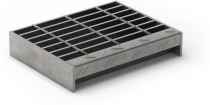 19-W-4 Carbon Steel Bar Grating Stair Treads - 150-54 Serrated (1-1/2