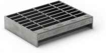 19-W-4 Carbon Steel Bar Grating Stair Treads - 150-48 Serrated (1-1/2