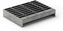 19-W-4 Carbon Steel Bar Grating Stair Treads - 150-42 Serrated (1-1/2